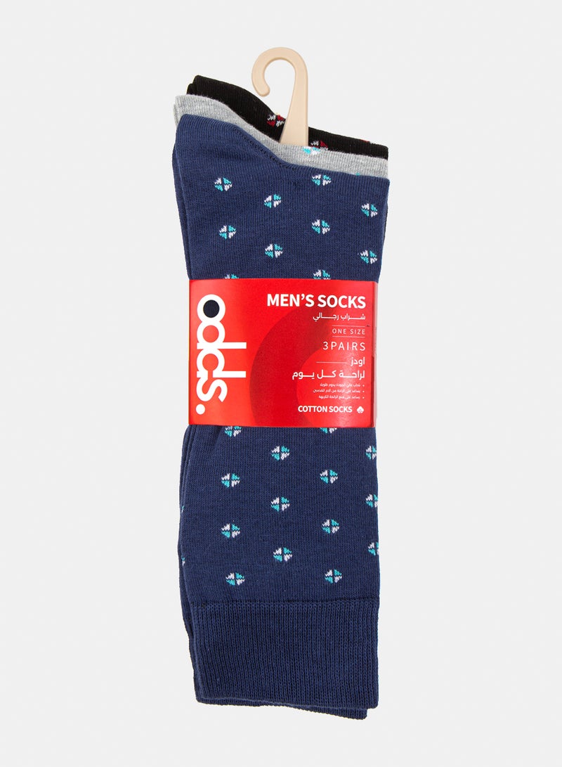 Odds Men's  Pack of 3 Classic Patterned Socks - Image 5